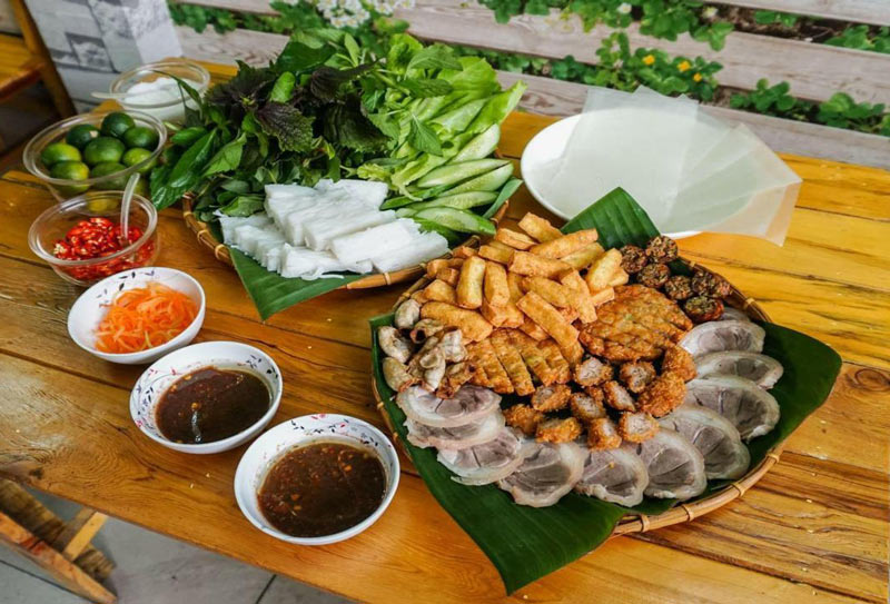 Mâm bún đậu mắm tôm đầy đủ
