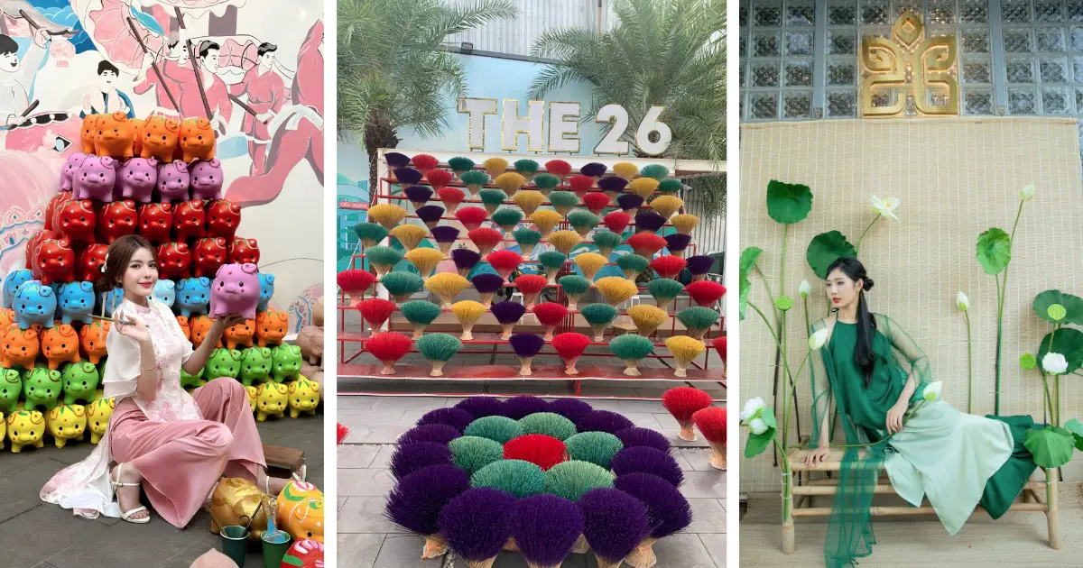 The 26 trang trí đèn lồng và bao lì xì đỏ