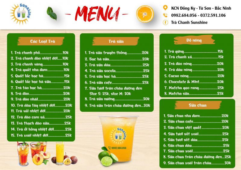 Tiệm Trà Chanh Sunshine Từ Sơn Bắc Ninh